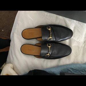 GUCCI Women's Princetown Leather Mules black